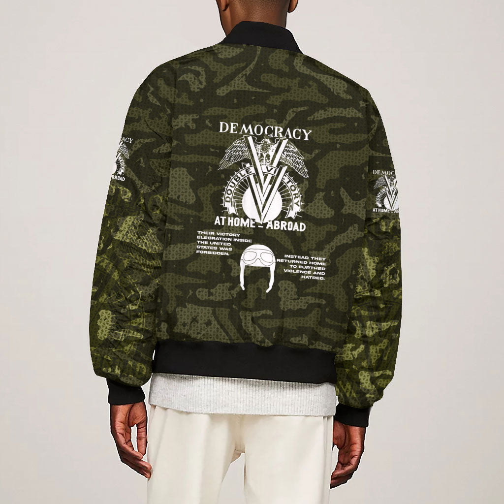 Double V Campaign American History 1942 Bomber Jacket Military Camouflage Tuskegee Airmen World War II