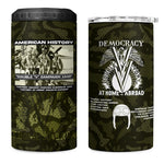 Double V Campaign American History 1942 4 in 1 Can Cooler Tumbler Military Camouflage Tuskegee Airmen World War II