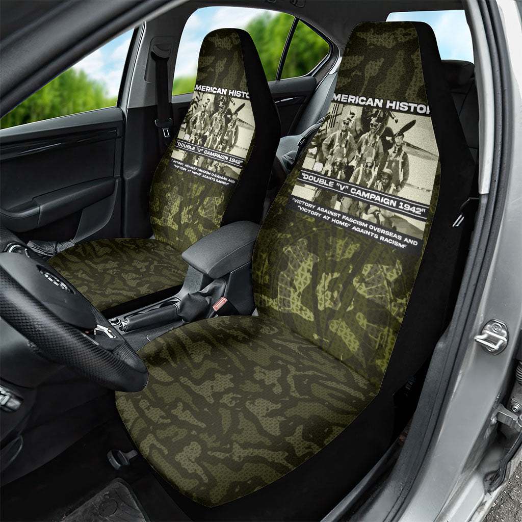 Double V Campaign American History 1942 Car Seat Cover Military Camouflage Tuskegee Airmen World War II