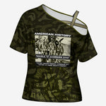 Double V Campaign American History 1942 Cross Shoulder Shirt Military Camouflage Tuskegee Airmen World War II