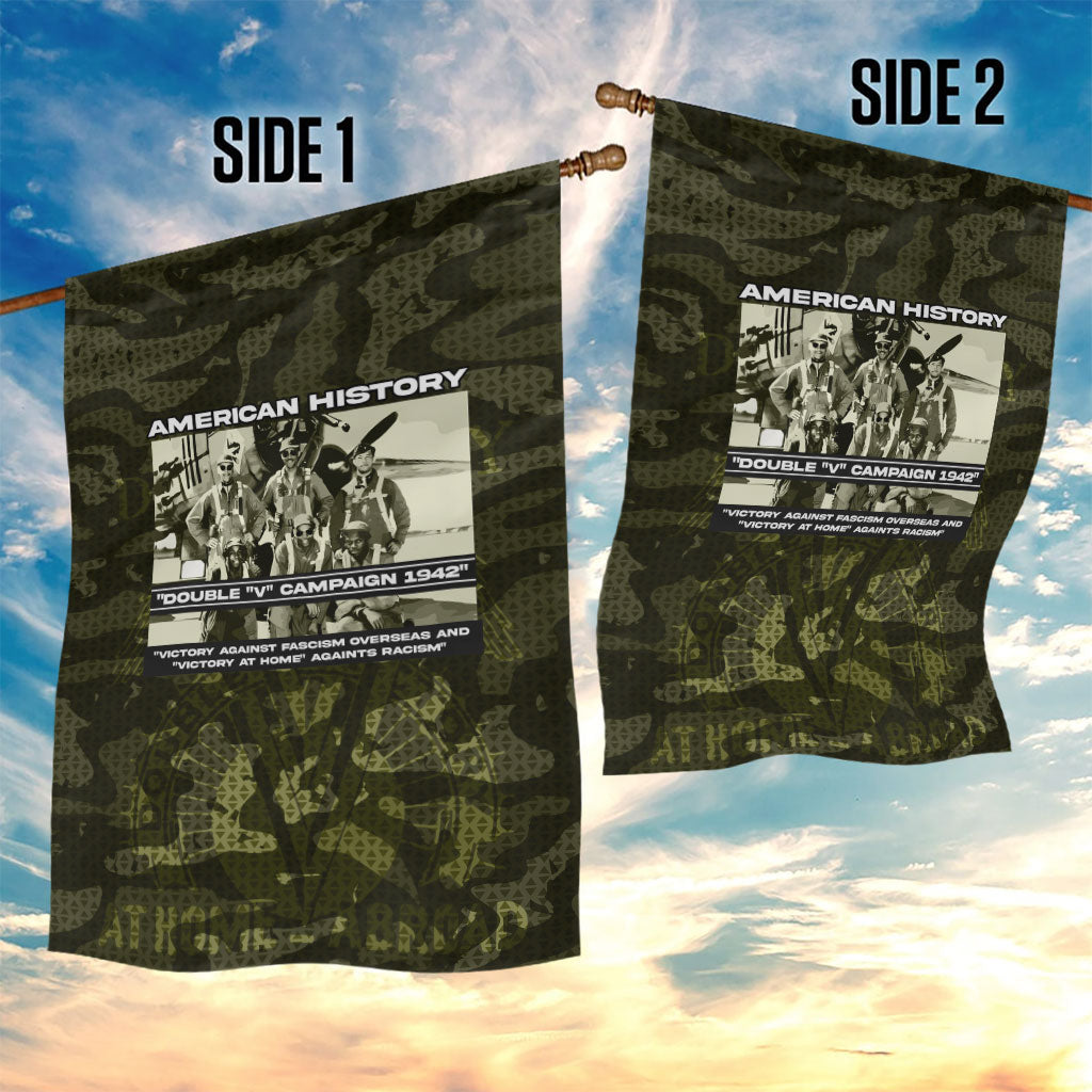 Double V Campaign American History 1942 Garden Flag Military Camouflage Tuskegee Airmen World War II