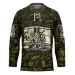 Double V Campaign American History 1942 Hockey Jersey Military Camouflage Tuskegee Airmen World War II