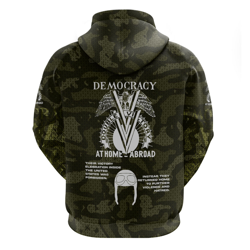 Double V Campaign American History 1942 Hoodie Military Camouflage Tuskegee Airmen World War II