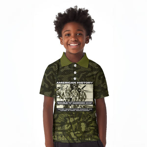 Double V Campaign American History 1942 Kid Polo Shirt Military Camouflage Tuskegee Airmen World War II