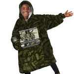 Double V Campaign American History 1942 Kid Wearable Blanket Hoodie Military Camouflage Tuskegee Airmen World War II