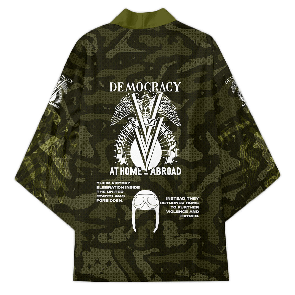 Double V Campaign American History 1942 Kimono Military Camouflage Tuskegee Airmen World War II