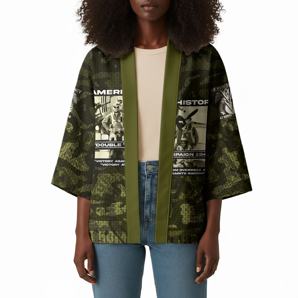 Double V Campaign American History 1942 Kimono Military Camouflage Tuskegee Airmen World War II