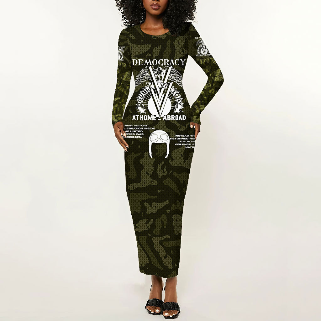 Who Invented Bodycon Double V Campaign American History 1942 Long Sleeve Bodycon Dress ...