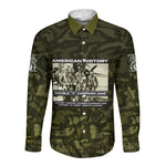 Double V Campaign American History 1942 Long Sleeve Button Shirt Military Camouflage Tuskegee Airmen World War II