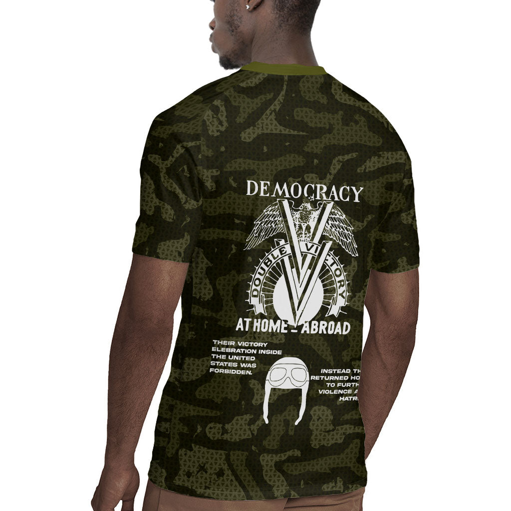 Double V Campaign American History 1942 Rugby Jersey Military Camouflage Tuskegee Airmen World War II