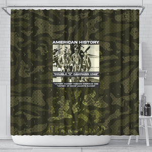 Double V Campaign American History 1942 Shower Curtain Military Camouflage Tuskegee Airmen World War II