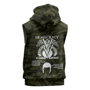 Double V Campaign American History 1942 Sleeveless Zip Hoodie Military Camouflage Tuskegee Airmen World War II