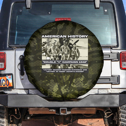 Double V Campaign American History 1942 Spare Tire Cover Military Camouflage Tuskegee Airmen World War II