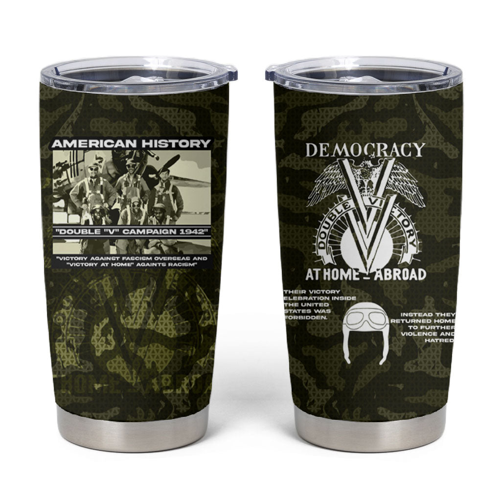 Double V Campaign American History 1942 Tumbler Cup Military Camouflage Tuskegee Airmen World War II