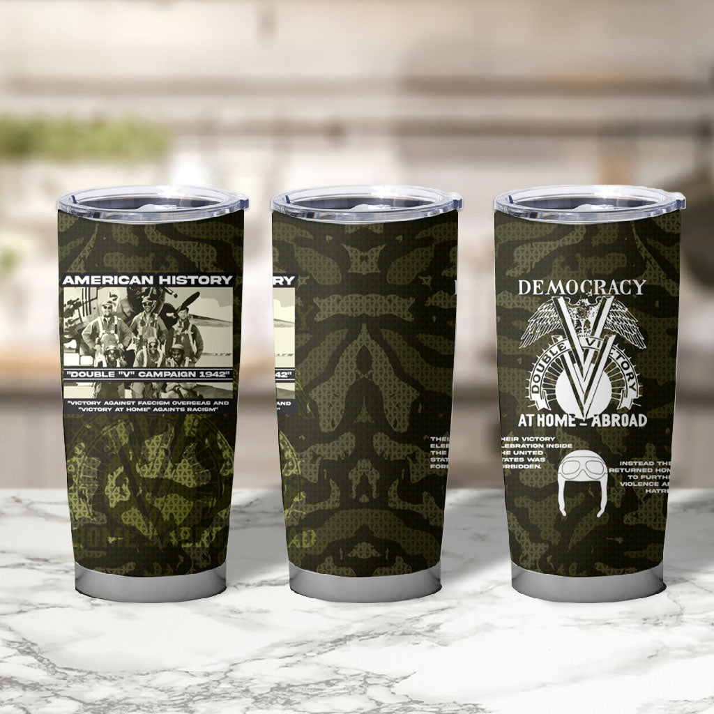 Double V Campaign American History 1942 Tumbler Cup Military Camouflage Tuskegee Airmen World War II