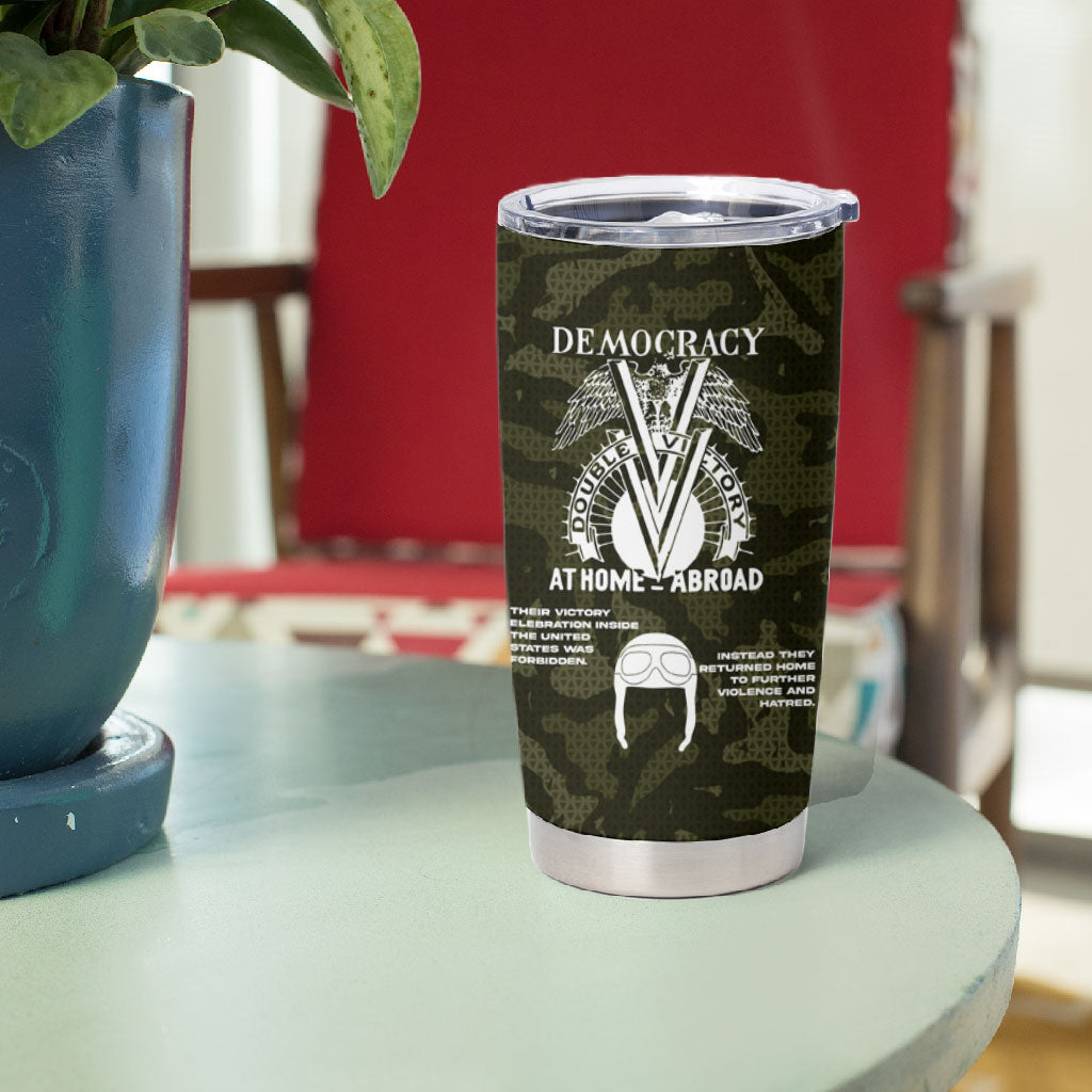 Double V Campaign American History 1942 Tumbler Cup Military Camouflage Tuskegee Airmen World War II
