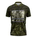 Double V Campaign American History 1942 Zipper Polo Shirt Military Camouflage Tuskegee Airmen World War II