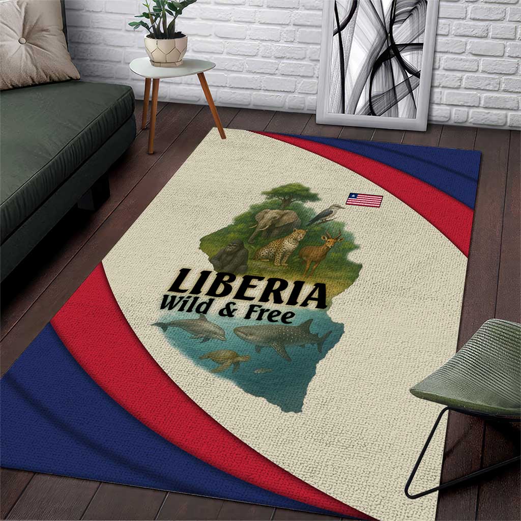 Liberia Rugs Liberia Wildlife Area Rug African Safari and Ocean Marine Life by ...