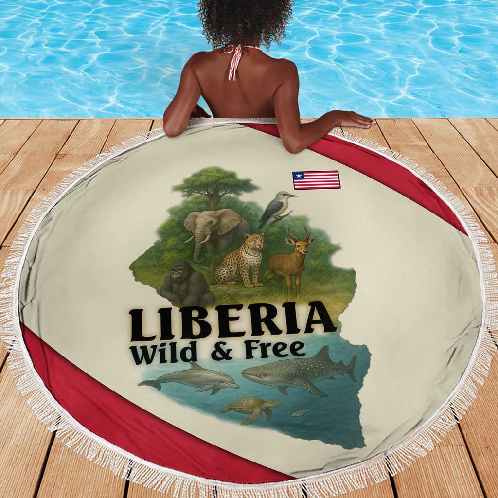 Liberia Wildlife Beach Blanket African Safari and Ocean Marine Life - African Pride