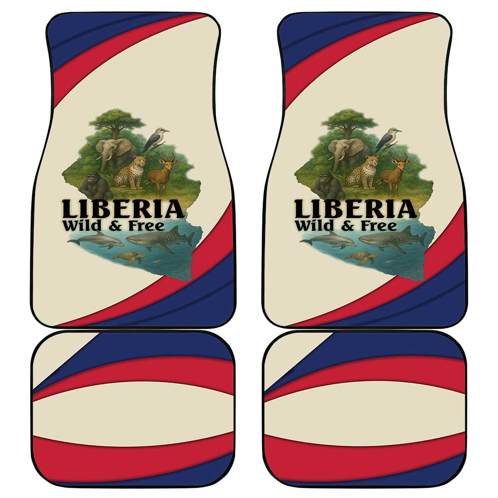 Liberia Wildlife Car Mats African Safari and Ocean Marine Life - African Pride