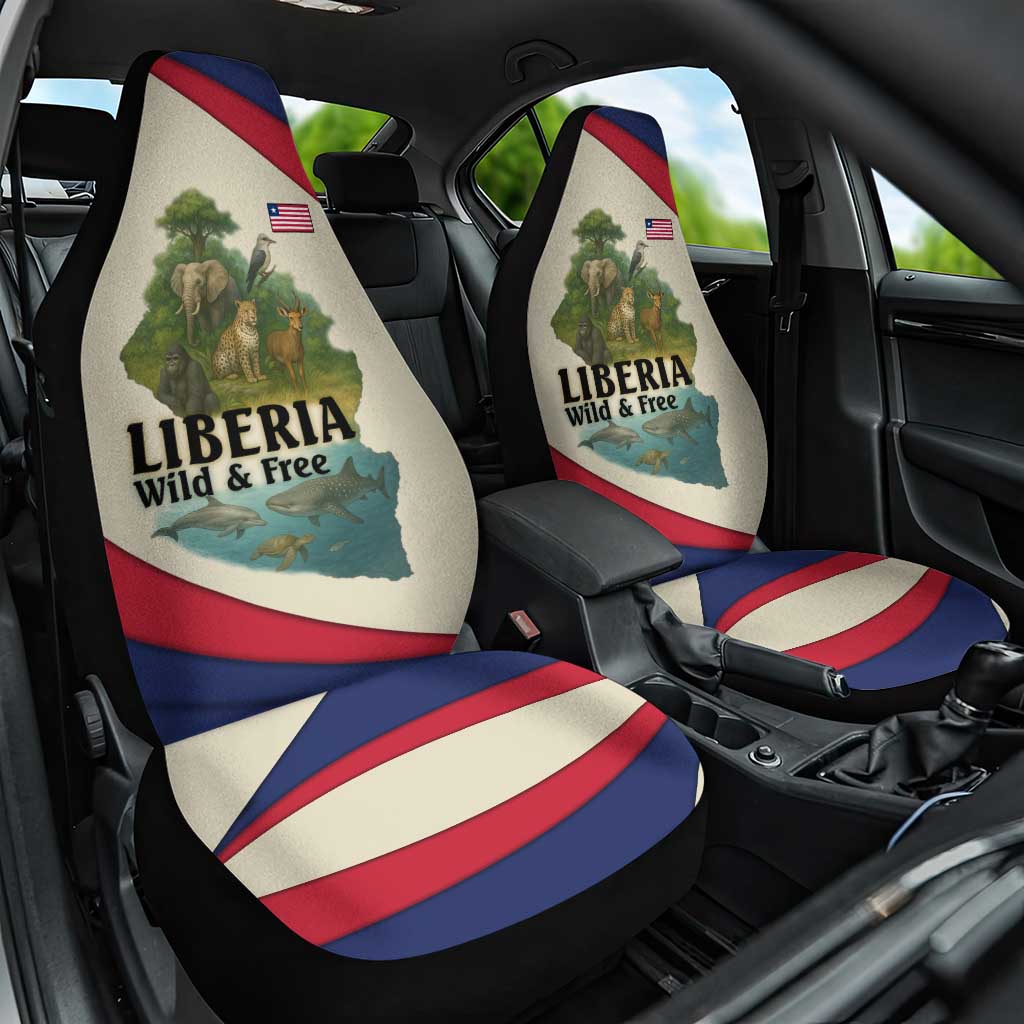 Liberia Wildlife Car Seat Cover African Safari and Ocean Marine Life - African Pride