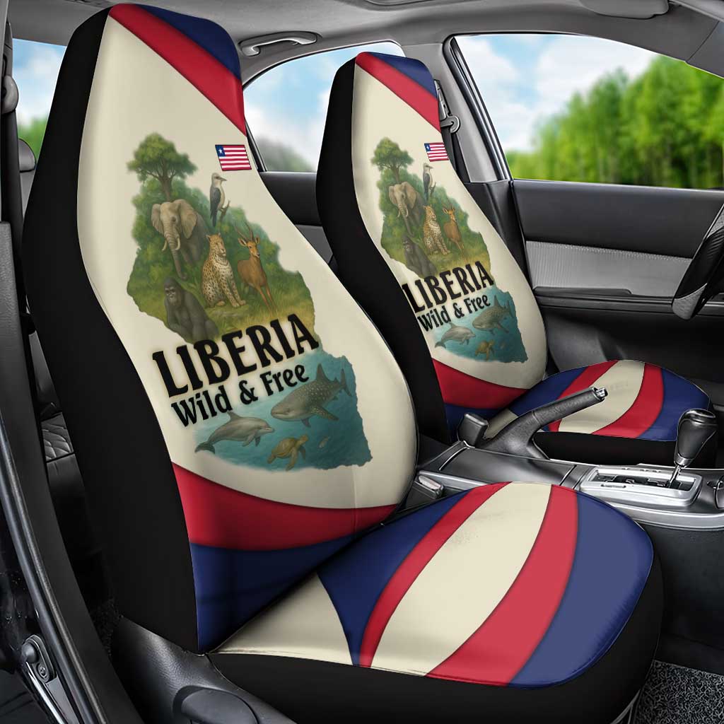 Liberia Wildlife Car Seat Cover African Safari and Ocean Marine Life - African Pride