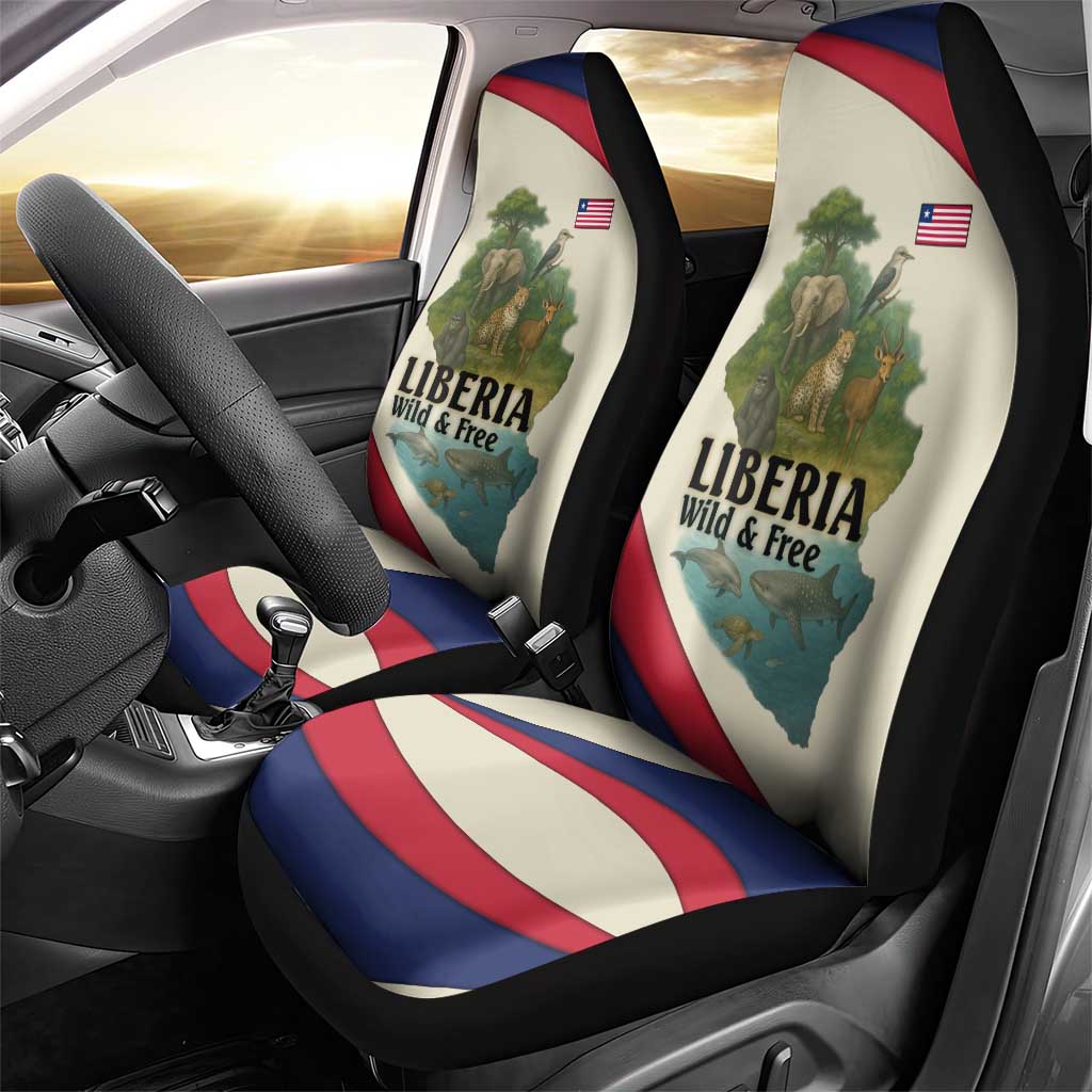 Liberia Wildlife Car Seat Cover African Safari and Ocean Marine Life - African Pride
