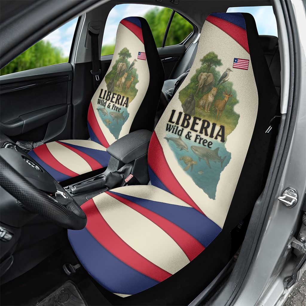 Liberia Wildlife Car Seat Cover African Safari and Ocean Marine Life - African Pride