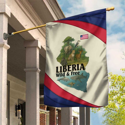 Liberia Wildlife Garden Flag African Safari and Ocean Marine Life - African Pride