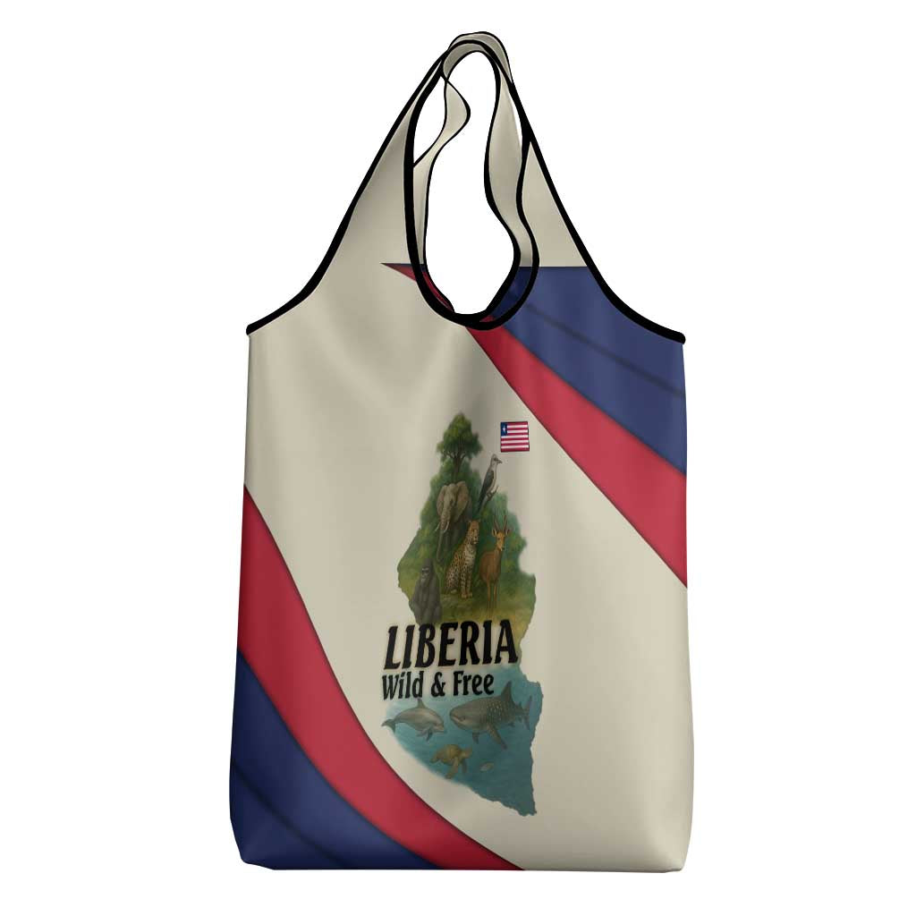 Liberia Wildlife Grocery Bag African Safari and Ocean Marine Life - African Pride