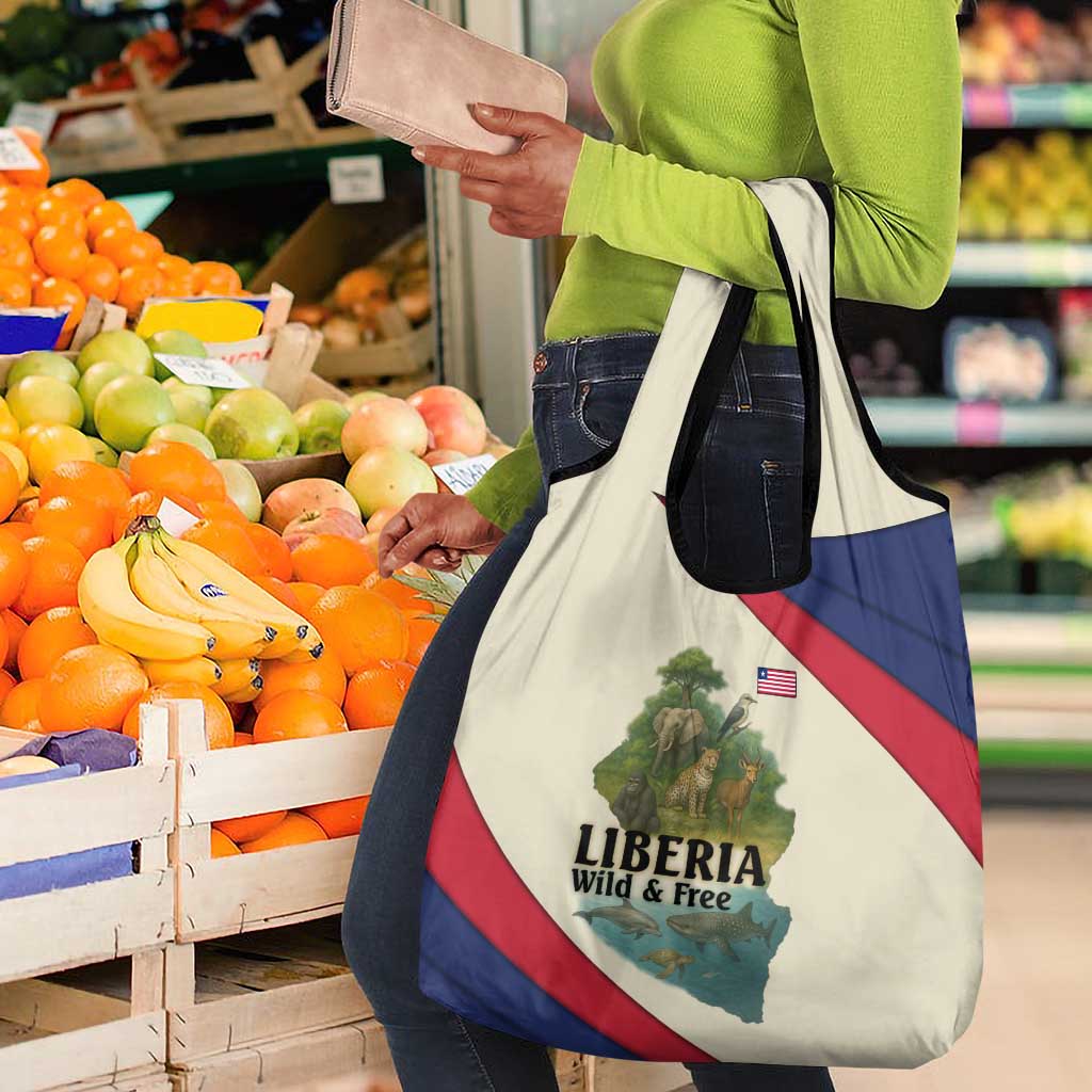 Liberia Wildlife Grocery Bag African Safari and Ocean Marine Life - African Pride
