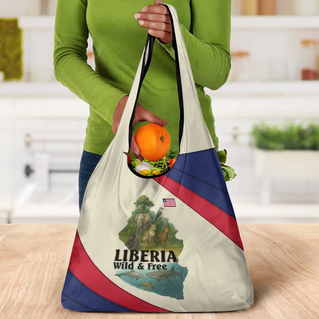 Liberia Wildlife Grocery Bag African Safari and Ocean Marine Life - African Pride