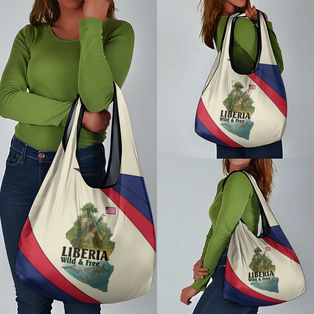 Liberia Wildlife Grocery Bag African Safari and Ocean Marine Life - African Pride