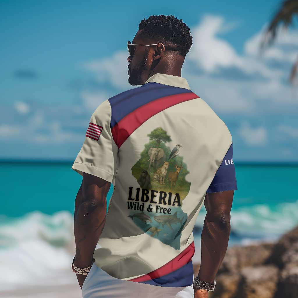 Liberia Wildlife Hawaiian Shirt African Safari and Ocean Marine Life - African Pride
