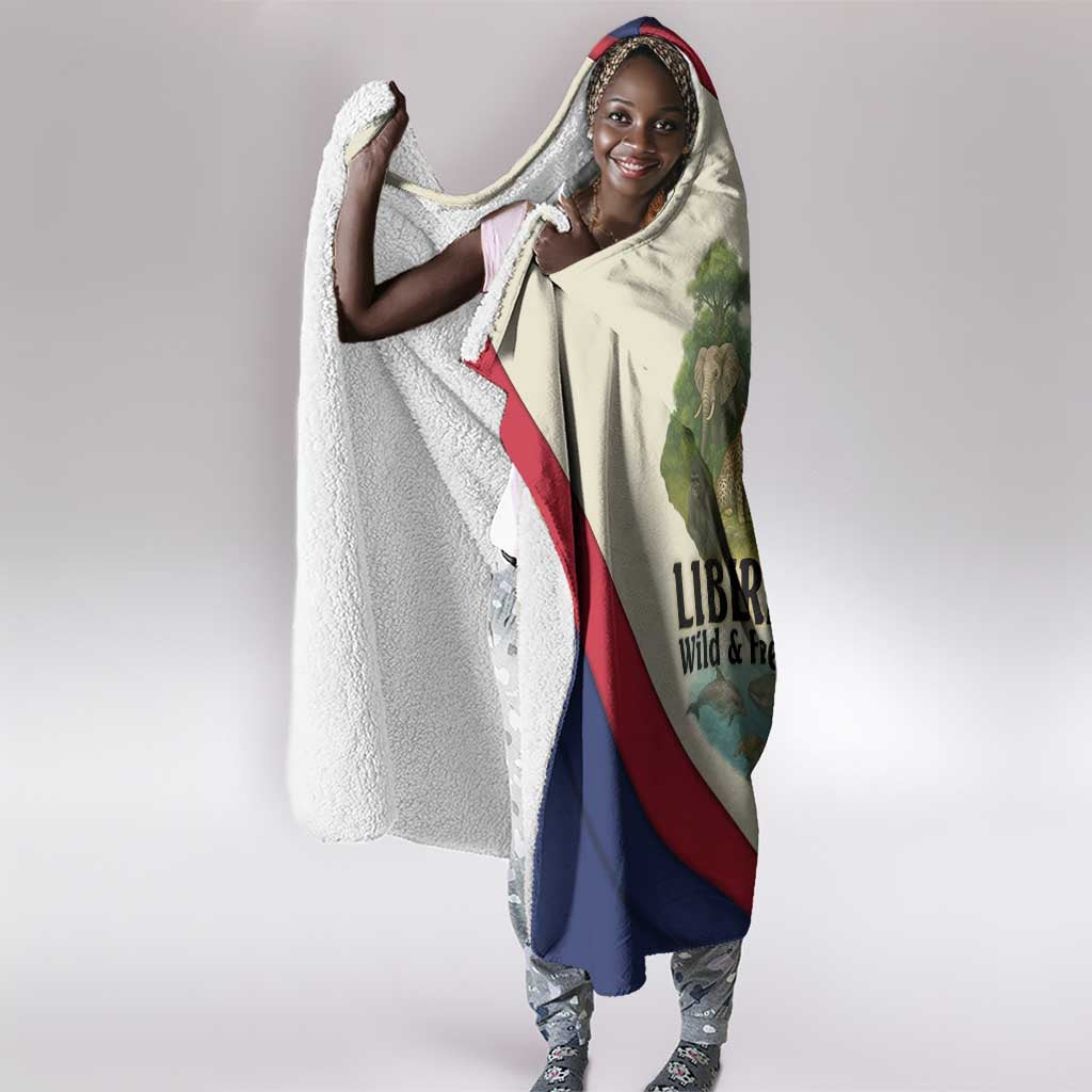 Liberia Wildlife Hooded Blanket African Safari and Ocean Marine Life - African Pride