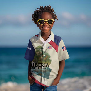 Liberia Wildlife Kid Hawaiian Shirt African Safari and Ocean Marine Life - African Pride