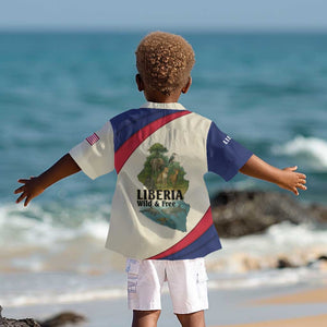 Liberia Wildlife Kid Hawaiian Shirt African Safari and Ocean Marine Life - African Pride