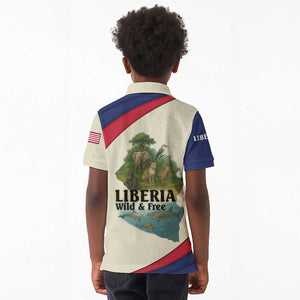 Liberia Wildlife Kid Polo Shirt African Safari and Ocean Marine Life - African Pride