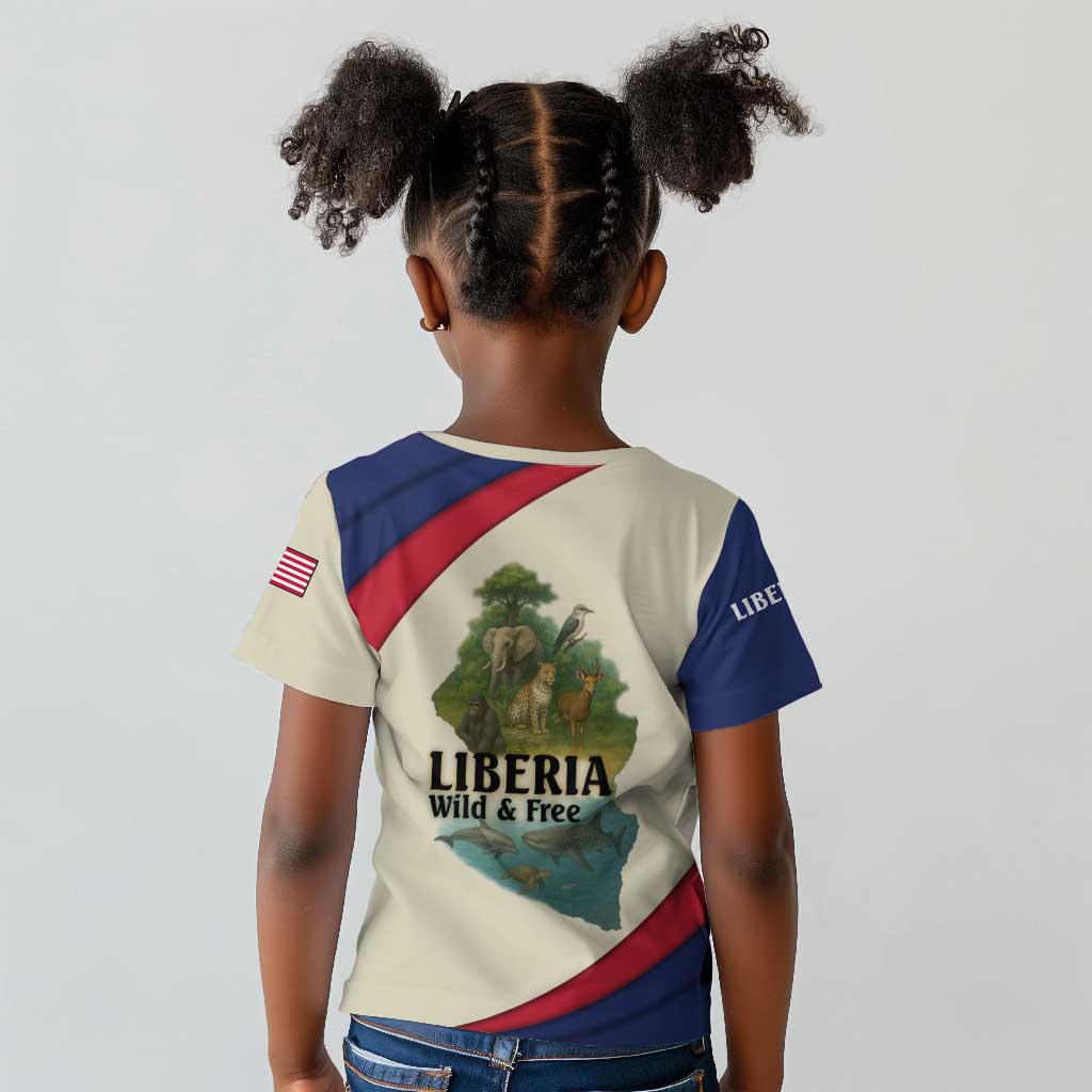 Liberia Wildlife Kid T shirt African Safari and Ocean Marine Life - African Pride