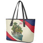Liberia Wildlife Leather Tote Bag African Safari and Ocean Marine Life - African Pride