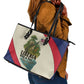 Liberia Wildlife Leather Tote Bag African Safari and Ocean Marine Life - African Pride