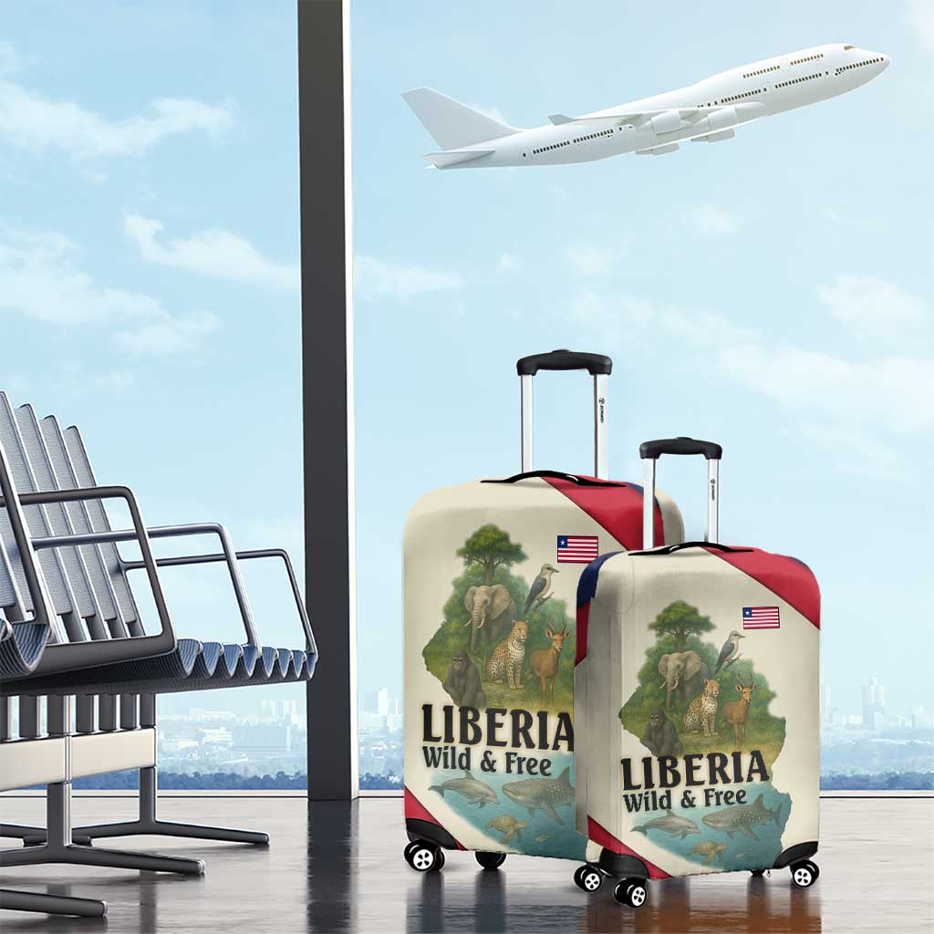 Liberia Wildlife Luggage Cover African Safari and Ocean Marine Life - African Pride