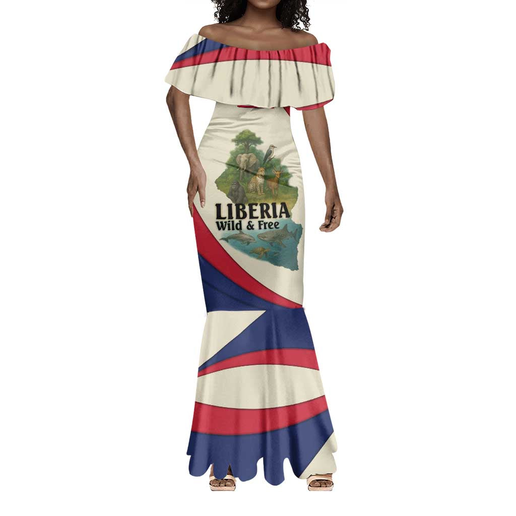 Liberia Wildlife Mermaid Dress African Safari and Ocean Marine Life - African Pride