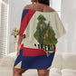 Liberia Wildlife Off Shoulder Short Dress African Safari and Ocean Marine Life - African Pride