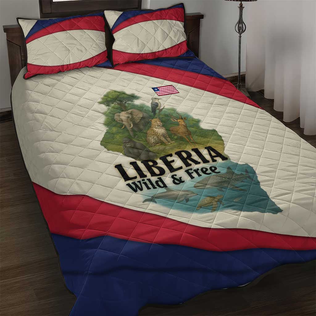 Liberia Wildlife Quilt Bed Set African Safari and Ocean Marine Life - African Pride