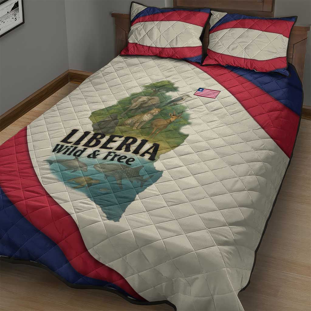 Liberia Wildlife Quilt Bed Set African Safari and Ocean Marine Life - African Pride