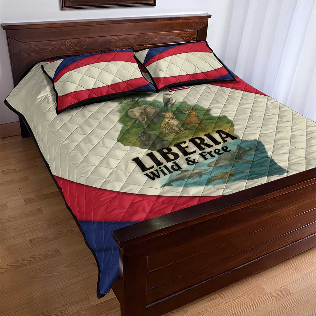 Liberia Wildlife Quilt Bed Set African Safari and Ocean Marine Life - African Pride