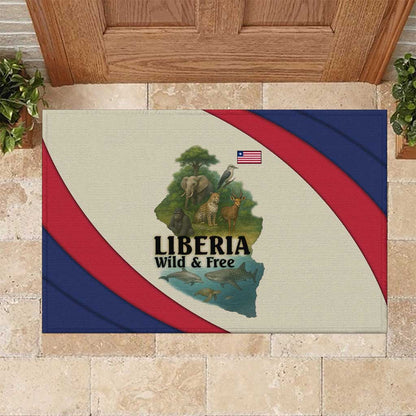Liberia Wildlife Rubber Doormat African Safari and Ocean Marine Life - African Pride