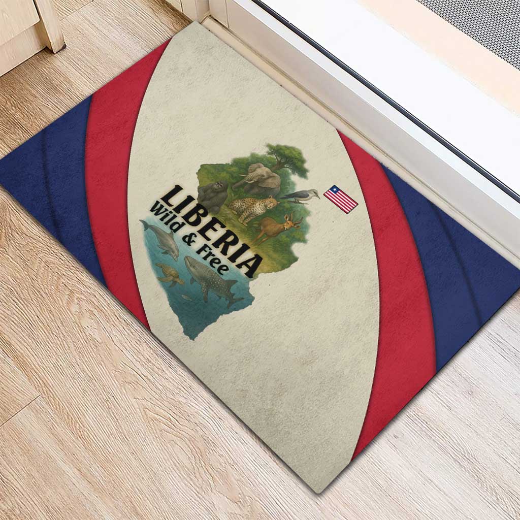 Liberia Wildlife Rubber Doormat African Safari and Ocean Marine Life - African Pride
