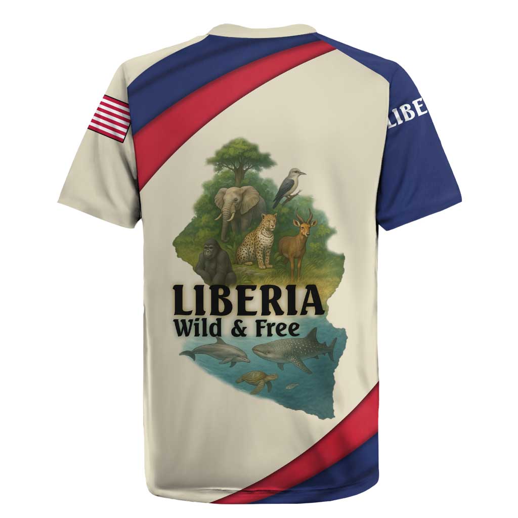 Liberia Wildlife Rugby Jersey African Safari and Ocean Marine Life - African Pride